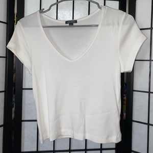 White V-neck Tee